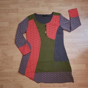 3 Cain Tunic/Dress trendy design. LARGE